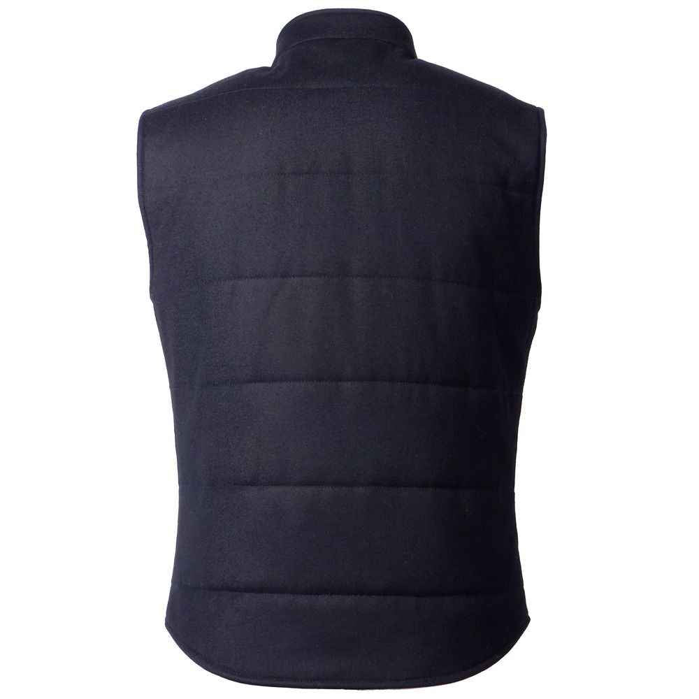 Made in Italy Blue Wool Sleveless Jacket