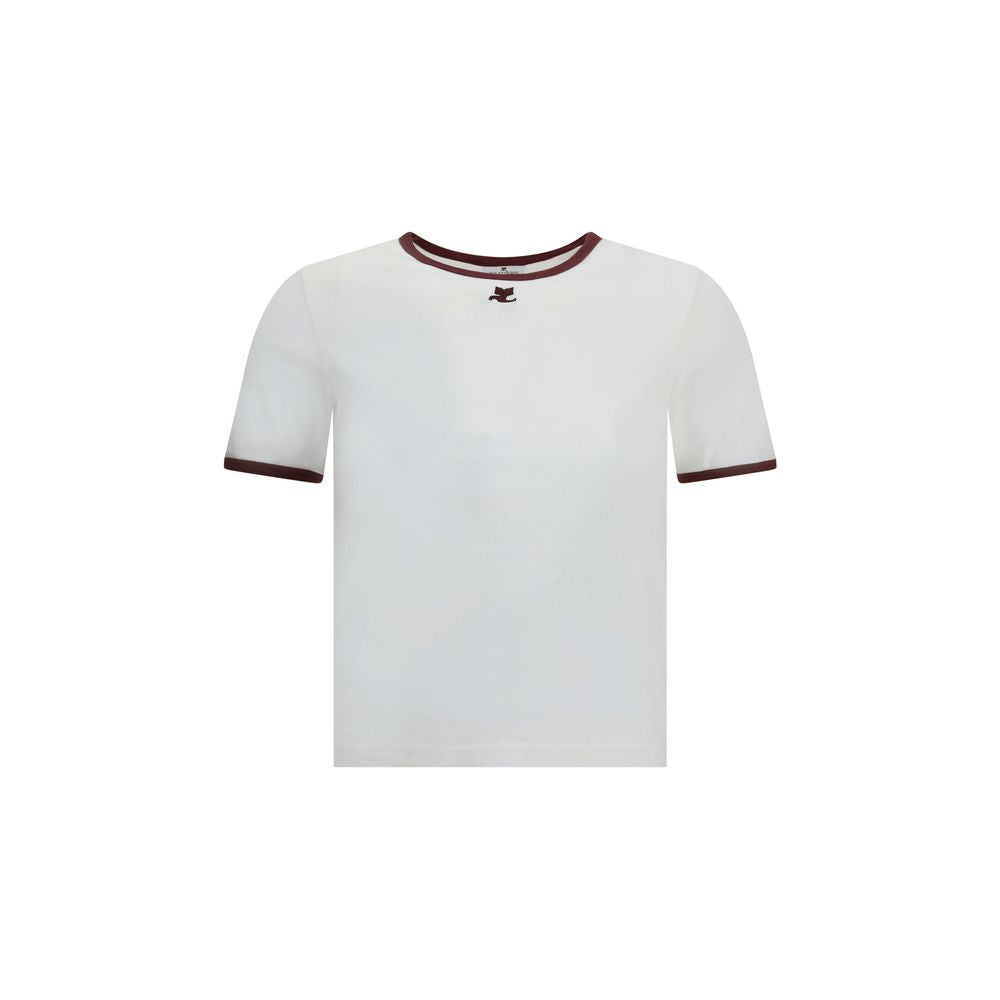 Cotton T Shirt Courrèges Monogram Hem Logo Embroidered