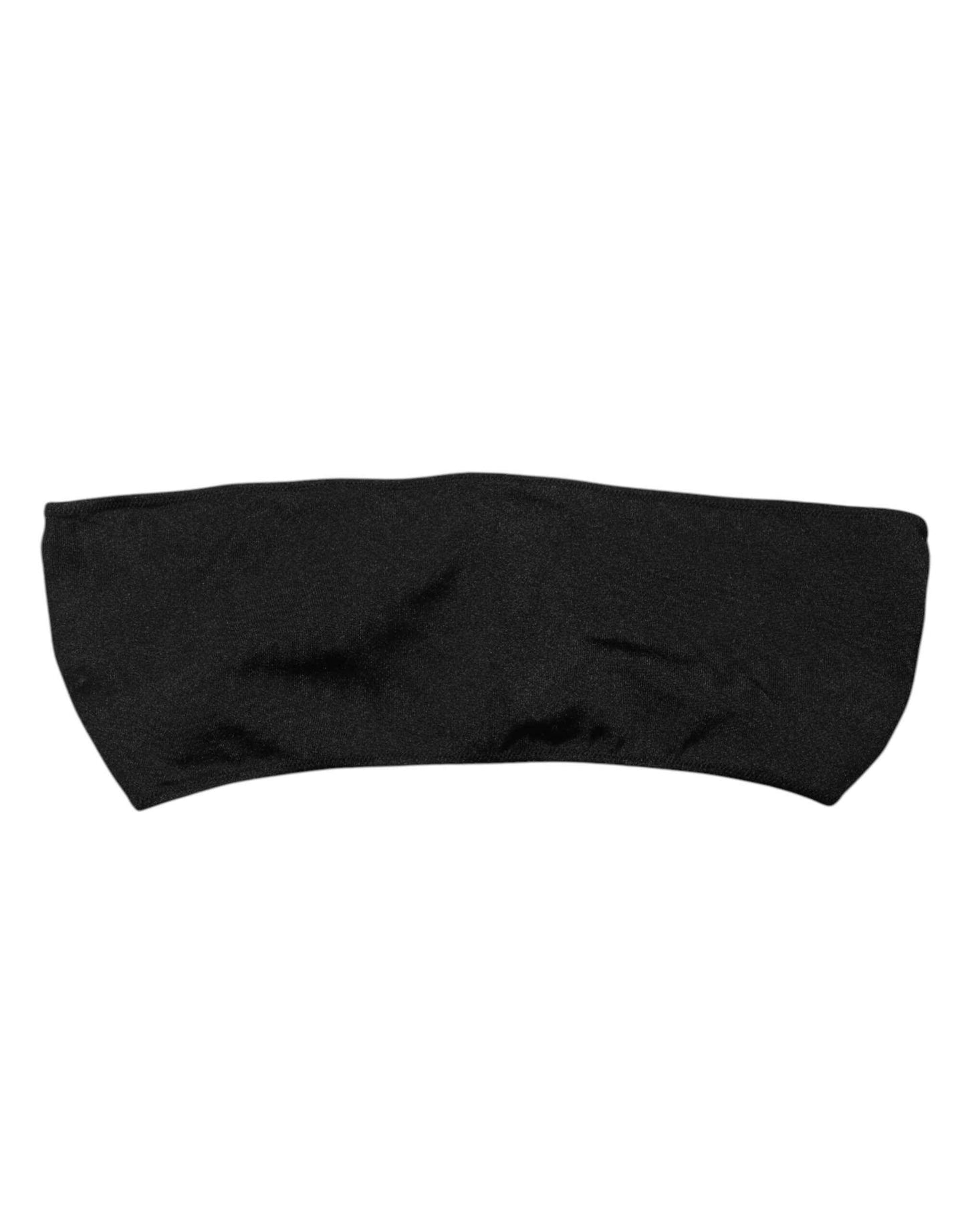 Dolce & Gabbana Black Nylon Blend Bandeau Strapless Tube  Top