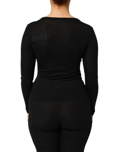 Dolce & Gabbana Cardigan Virgin Wool Met Knopen Zwart