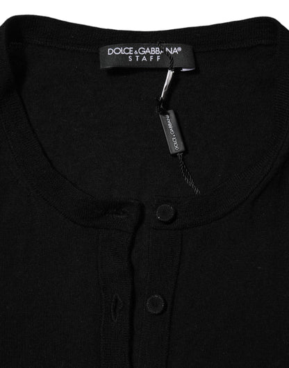 Dolce & Gabbana Cardigan Virgin Wool Met Knopen Zwart