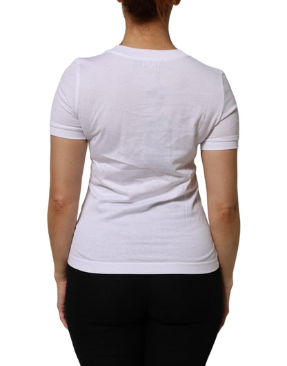 Dolce Gabbana T Shirt Katoen Ronde Hals Wit Luxe Premium