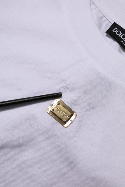 Dolce Gabbana T Shirt Katoen Ronde Hals Wit Luxe Premium