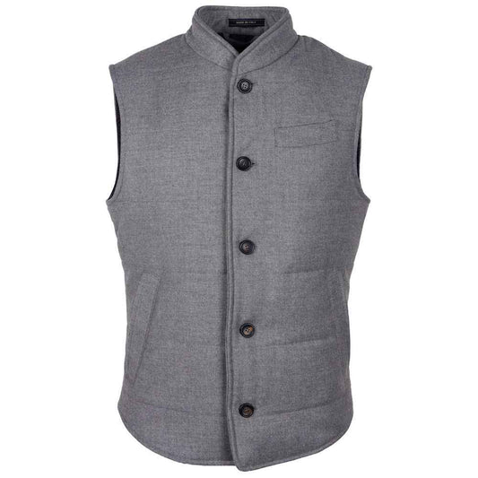 Made in Italy Gray Wool Sleveless Jacket