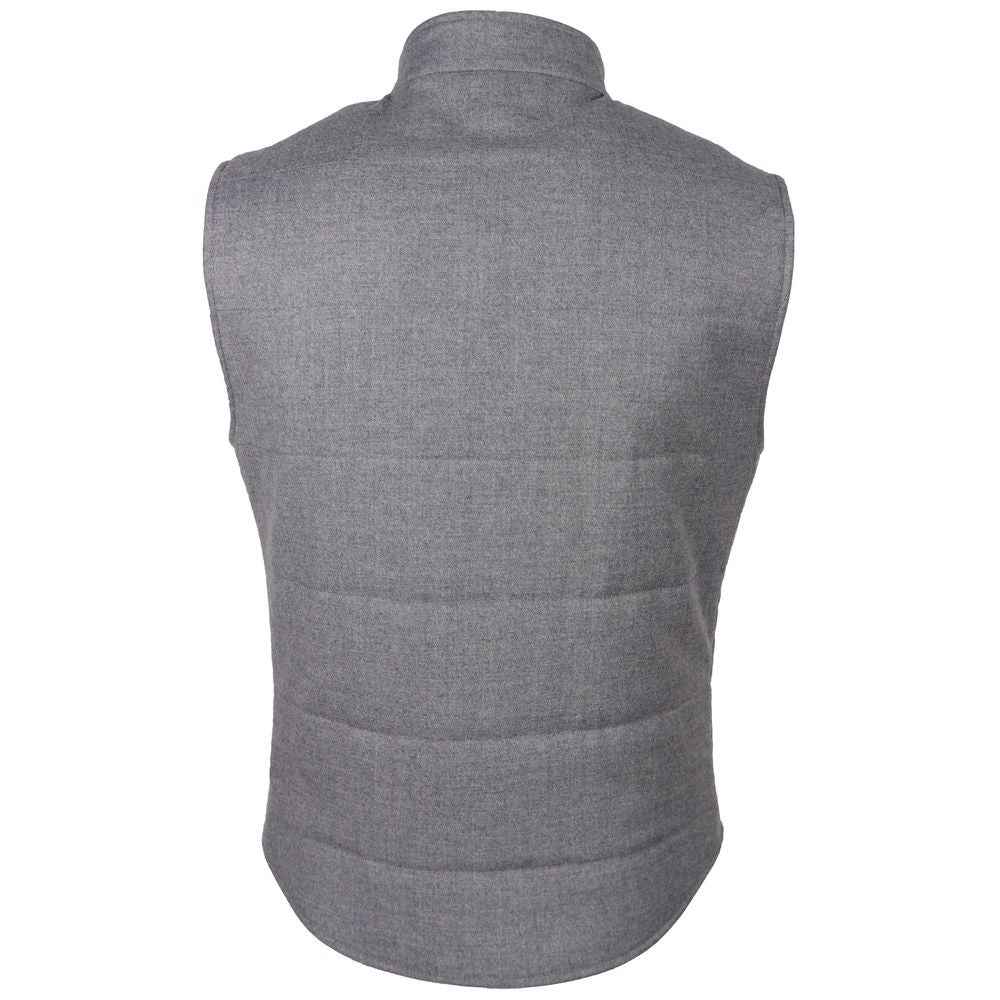 Made in Italy Gray Wool Sleveless Jacket
