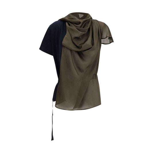 Sacai Jersey T-shirt with contrast inserts