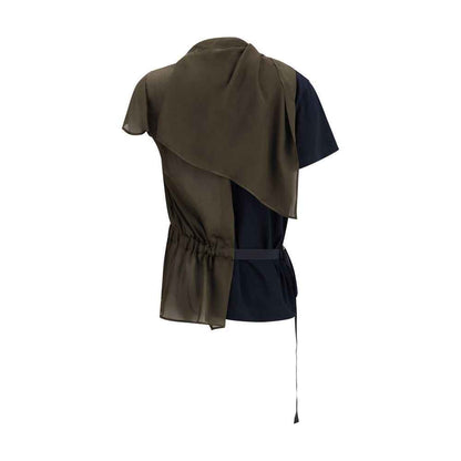 Sacai Jersey T-shirt with contrast inserts