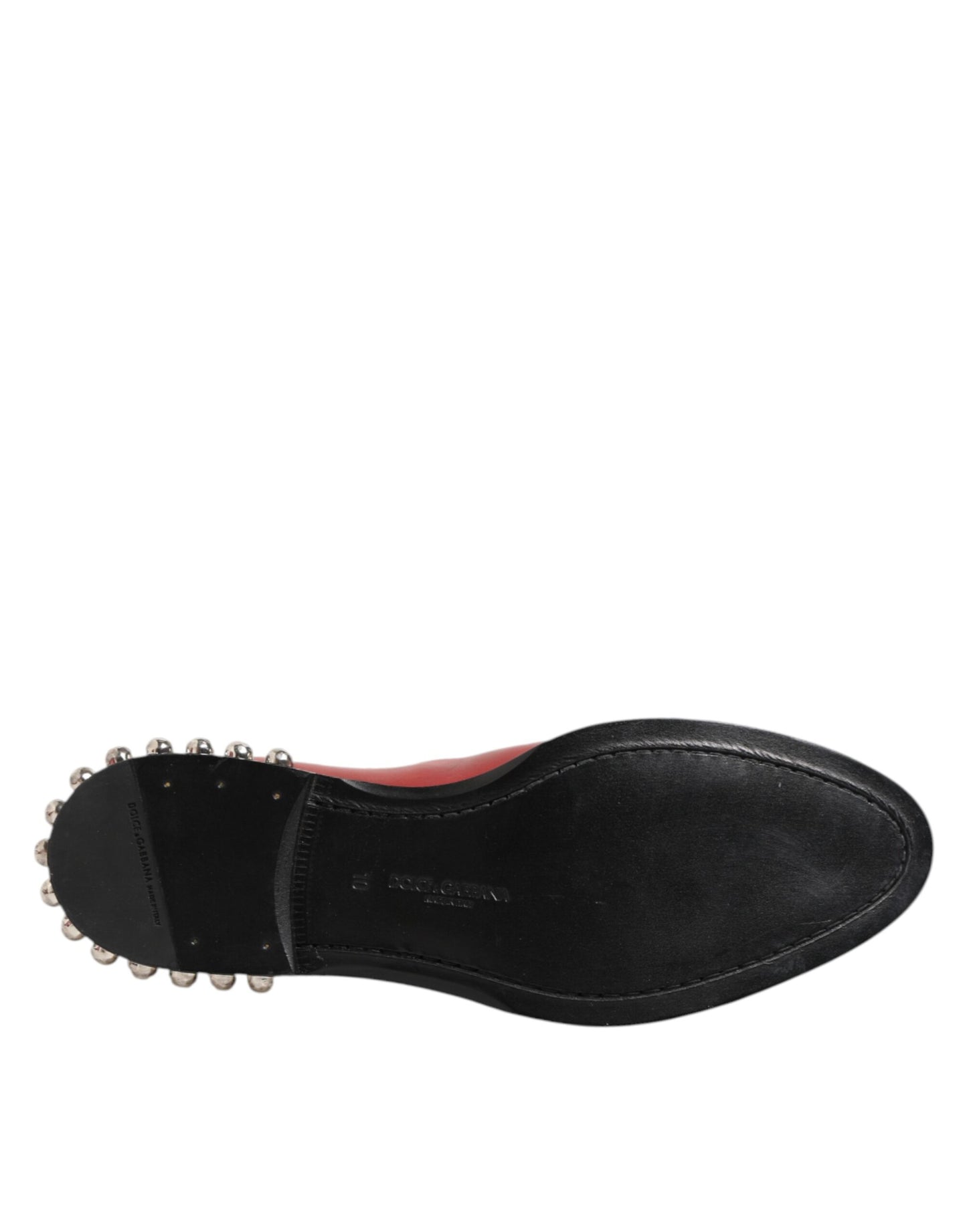 Dolce & Gabbana Rode Studded Chelsea Enkellaarzen Leer–Rood
