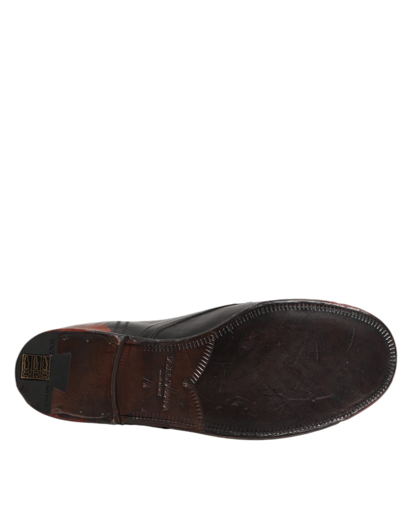 Dolce & Gabbana Enkellaars Veters Zwart Rode Accenten
