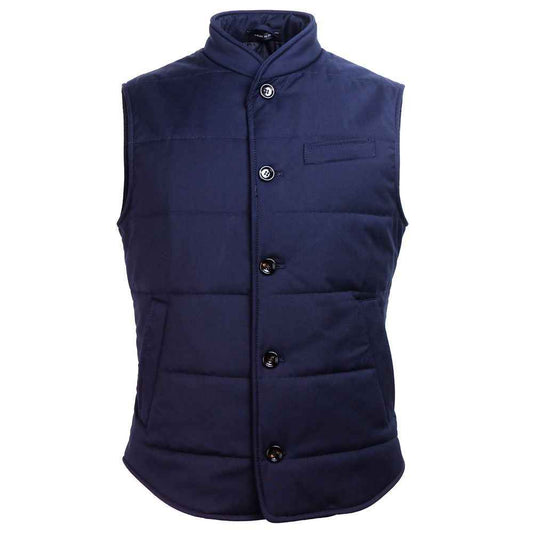 Made in Italy Blue Wool Sleveless Jacket
