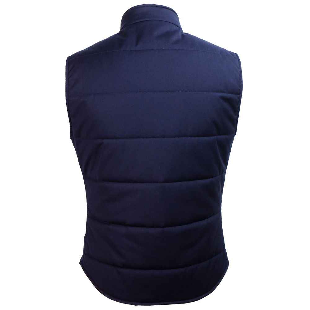 Made in Italy Blue Wool Sleveless Jacket
