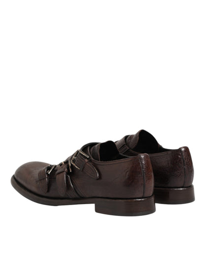 Dolce & Gabbana Monk Strap Derby Bruin Leer Schoenen