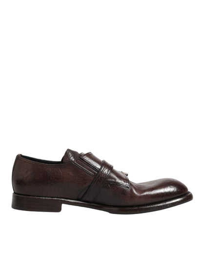 Dolce & Gabbana Monk Strap Derby Bruin Leer Schoenen