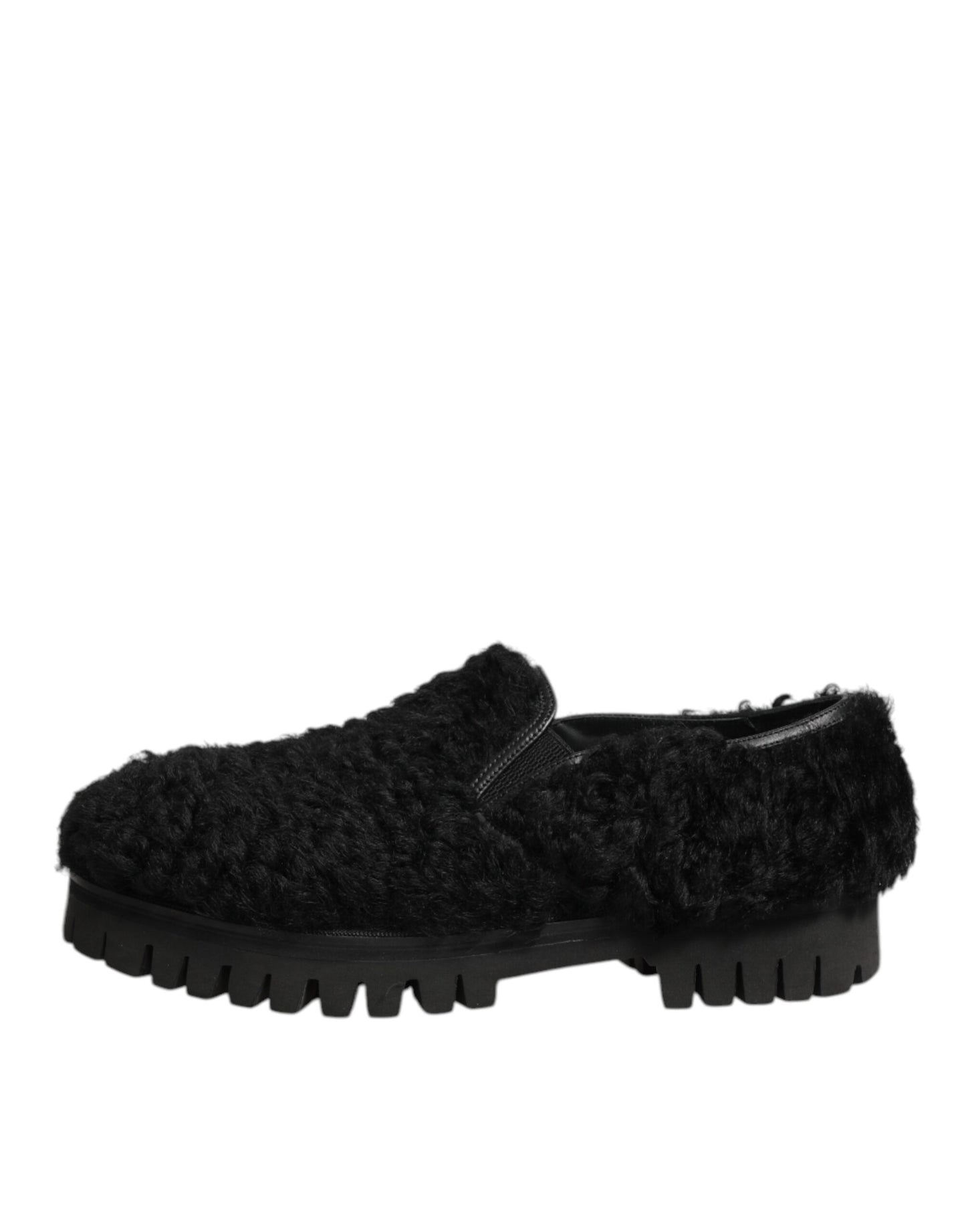 Dolce & Gabbana Dress Slippers Leer Bont Heren – Zwart