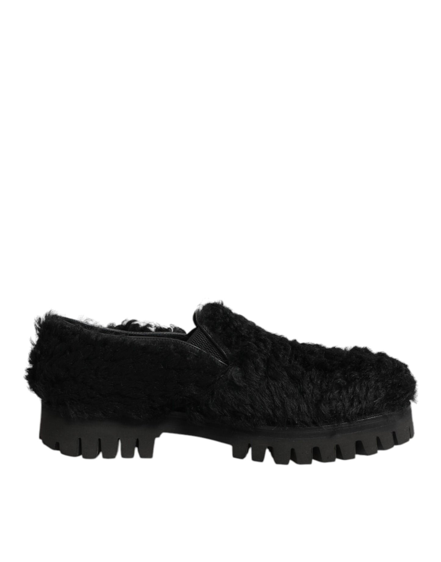 Dolce & Gabbana Dress Slippers Leer Bont Heren – Zwart