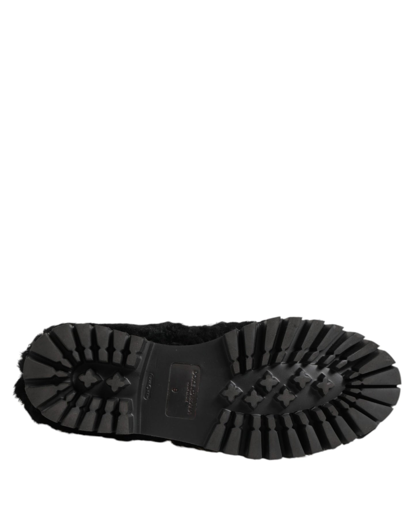 Dolce & Gabbana Dress Slippers Leer Bont Heren – Zwart
