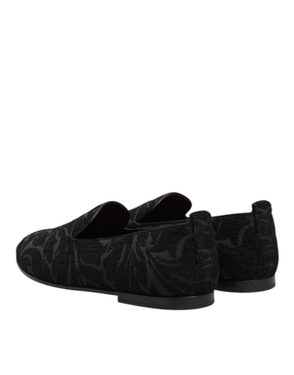 Dolce & Gabbana Brocade Loafers Zwart Collectie Luxe