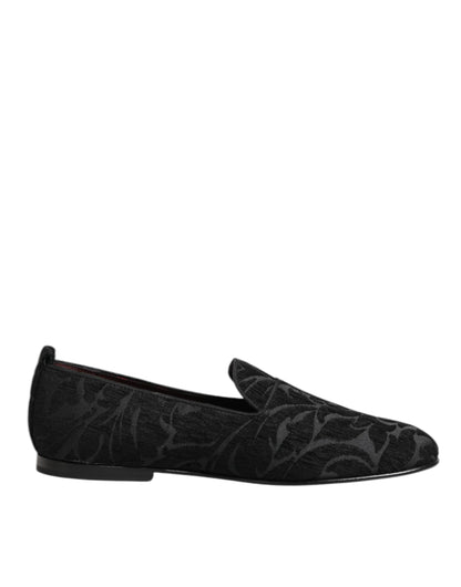 Dolce & Gabbana Brocade Loafers Zwart Collectie Luxe