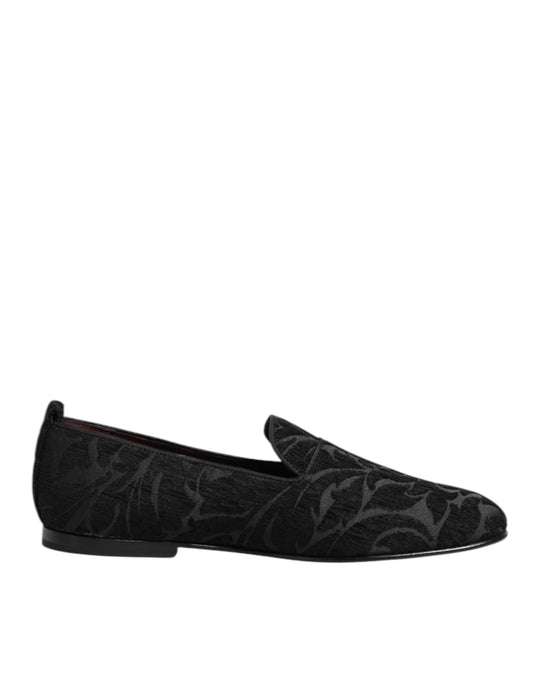 Dolce & Gabbana Brocade Loafers Zwart Collectie Luxe