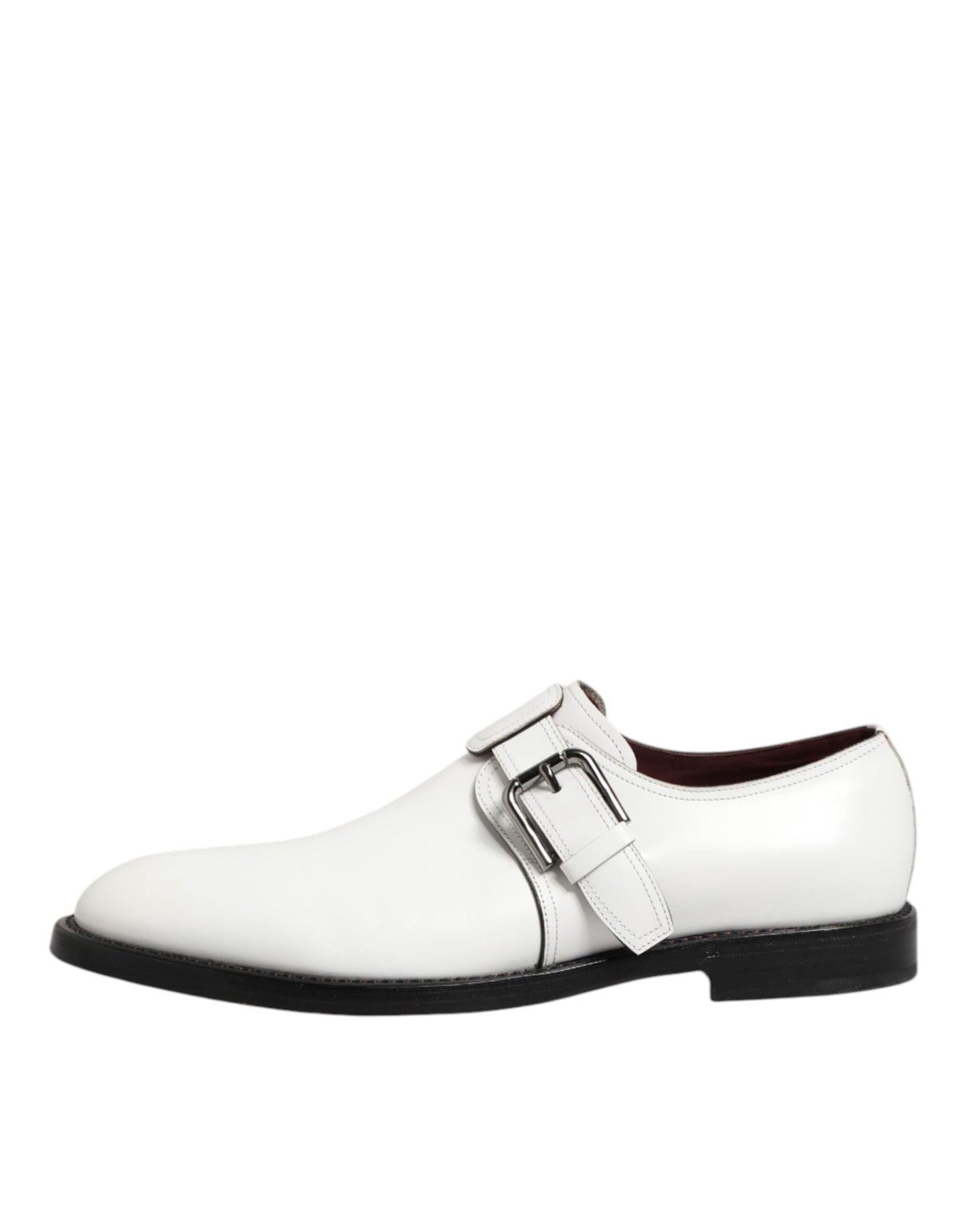 Dolce Gabbana Witte Lederen Monkstrap Derby Schoenen