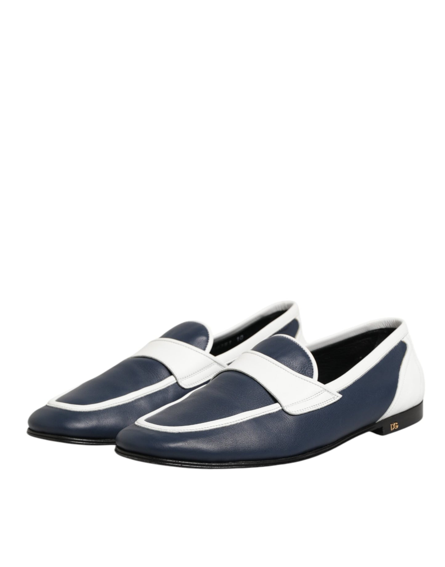 Dolce & Gabbana Slip On Loafers Lederen – Wit Blauw