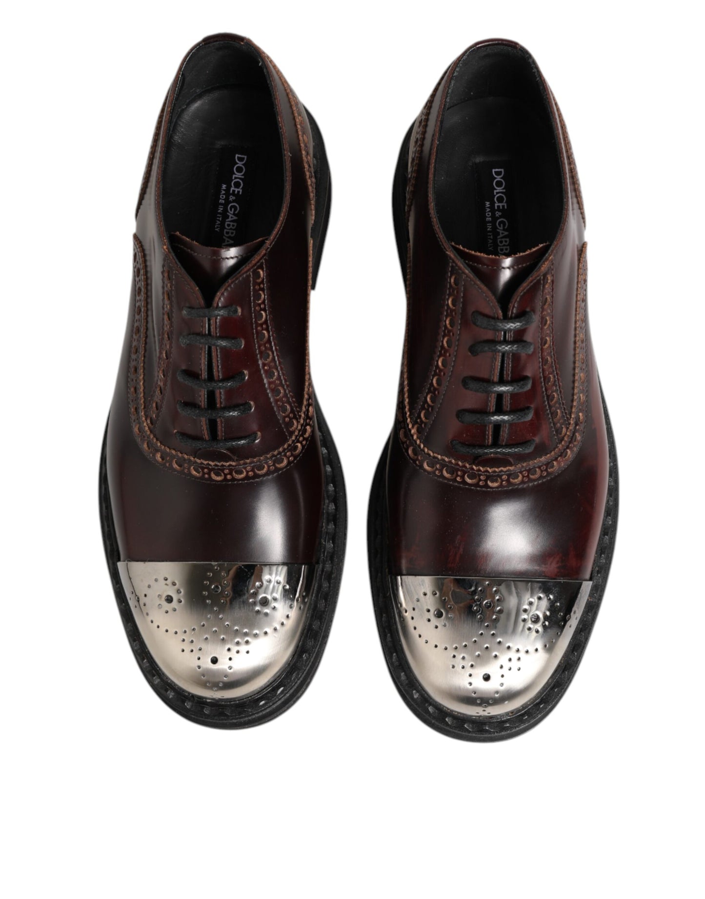 Dolce Gabbana Lederen Oxford Schoenen Bruin Lace Up