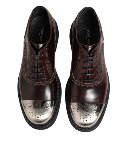 Dolce Gabbana Lederen Oxford Schoenen Bruin Lace Up