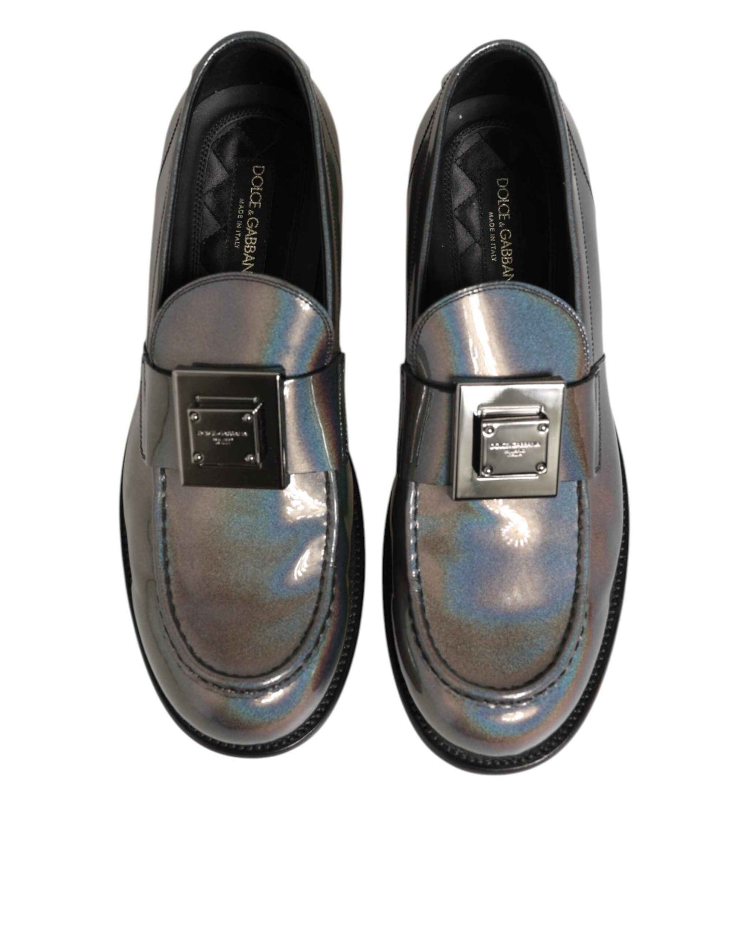 Dolce Gabbana Logo Slip On Metaalachtig Schoenen Zilver