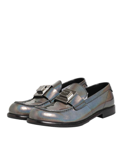 Dolce Gabbana Logo Slip On Metaalachtig Schoenen Zilver