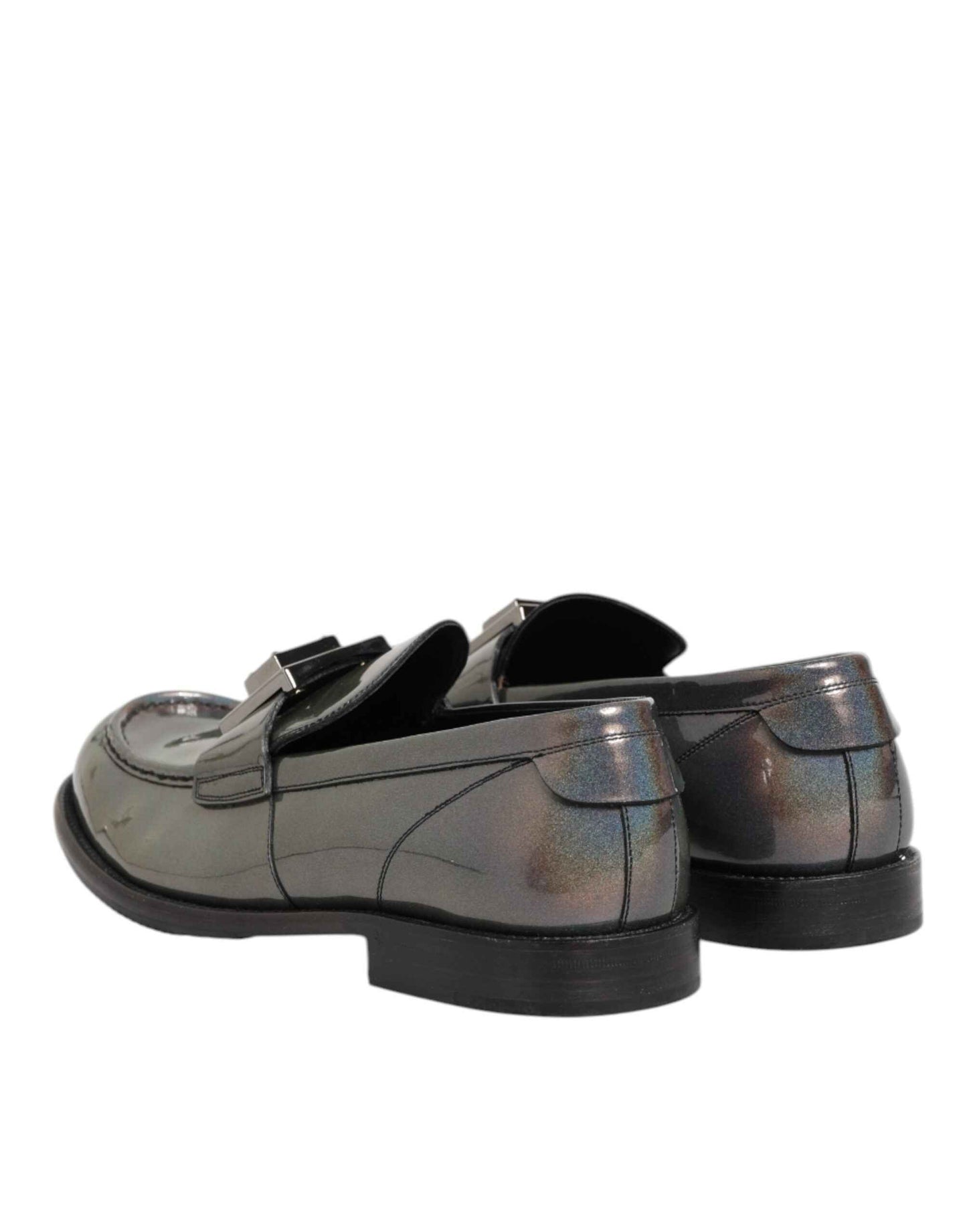 Dolce Gabbana Logo Slip On Metaalachtig Schoenen Zilver