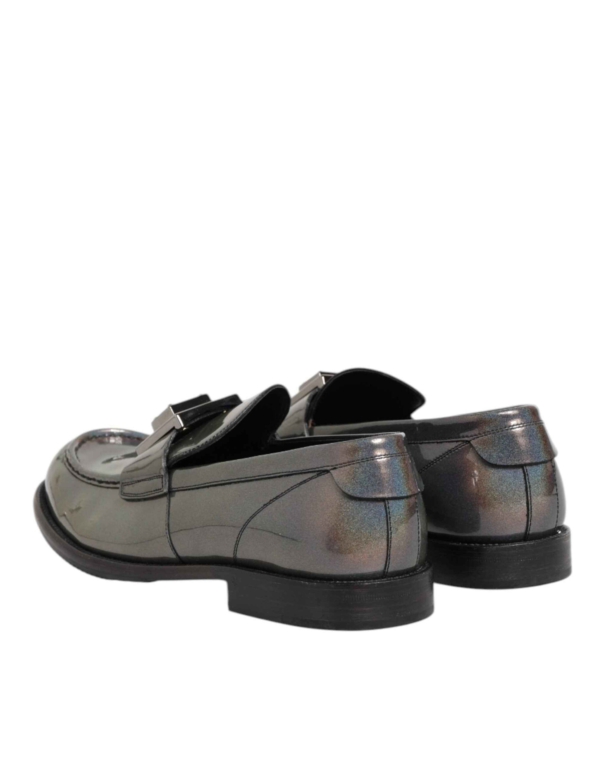 Dolce Gabbana Logo Slip On Metaalachtig Schoenen Zilver