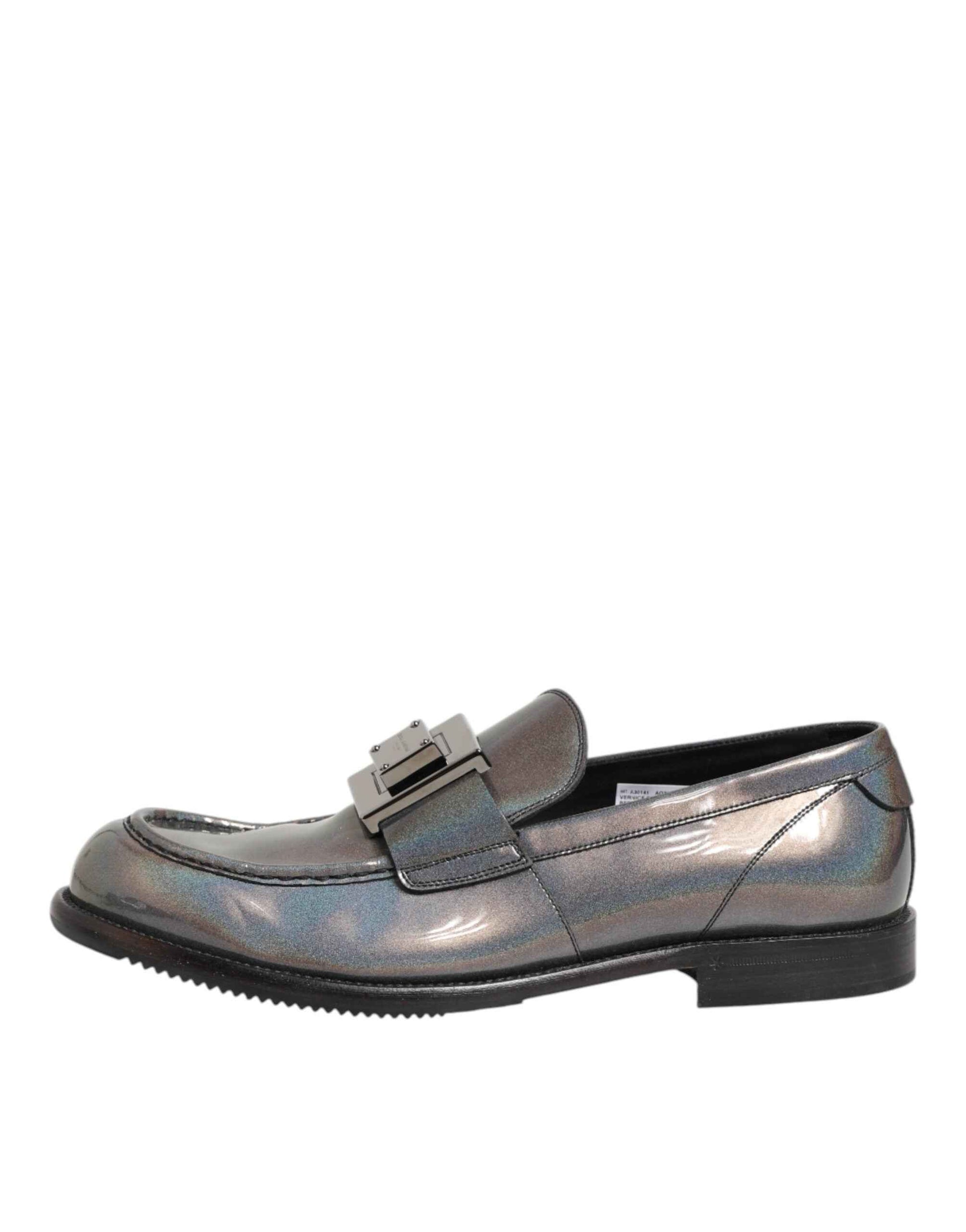 Dolce Gabbana Logo Slip On Metaalachtig Schoenen Zilver