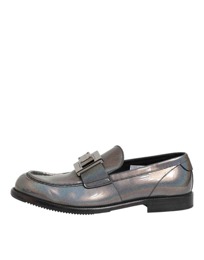 Dolce Gabbana Logo Slip On Metaalachtig Schoenen Zilver