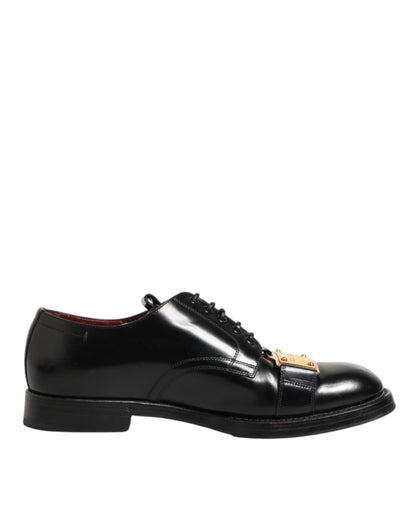 Dolce Gabbana Lederen Schoenen Met Veters Zwart Luxe