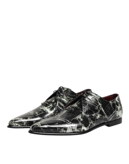Dolce & Gabbana Marmerpatroon Derby Leer Veters - Multicolor