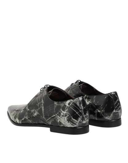 Dolce & Gabbana Marmerpatroon Derby Leer Veters - Multicolor