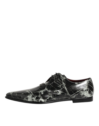 Dolce & Gabbana Marmerpatroon Derby Leer Veters - Multicolor