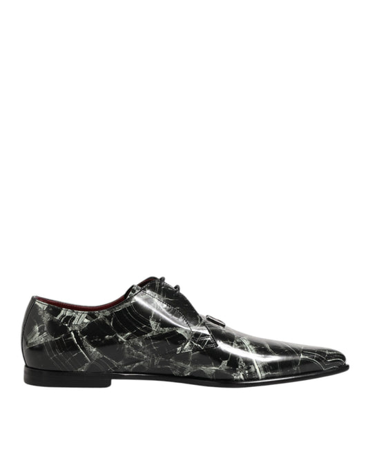 Dolce & Gabbana Marmerpatroon Derby Leer Veters - Multicolor