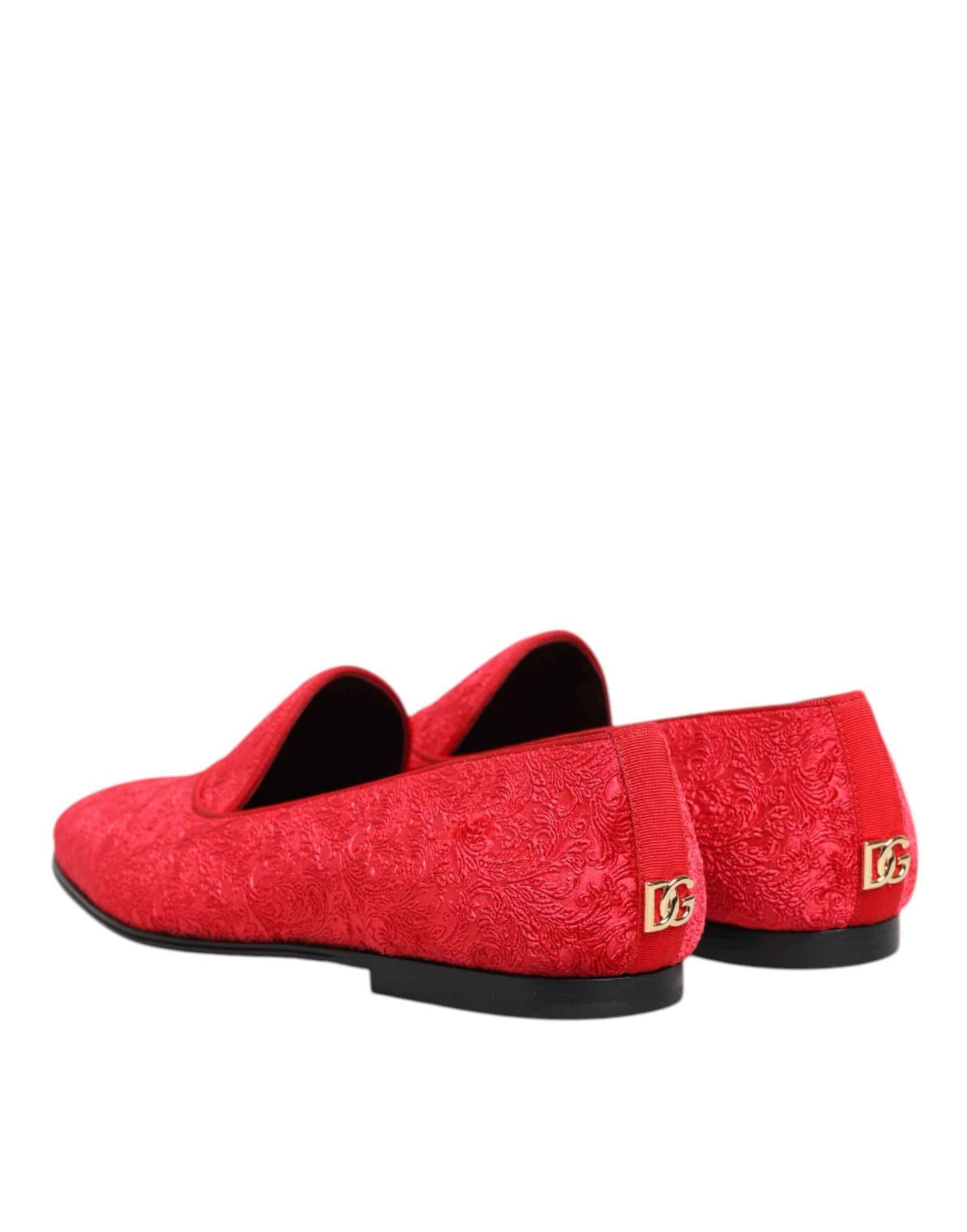 Dolce & Gabbana Rode Jacquard Loafers – Rode Formele Heren