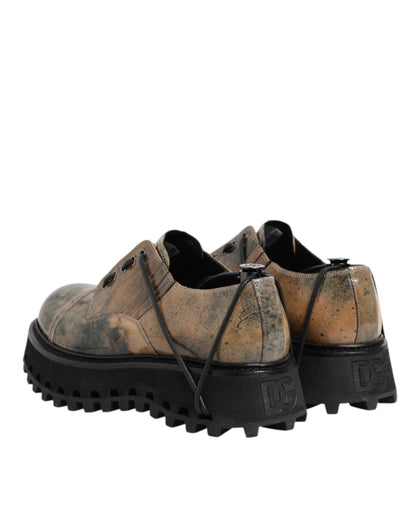 Dolce & Gabbana Lace Up Derby Leren Schoenen - Bruin/Grijs