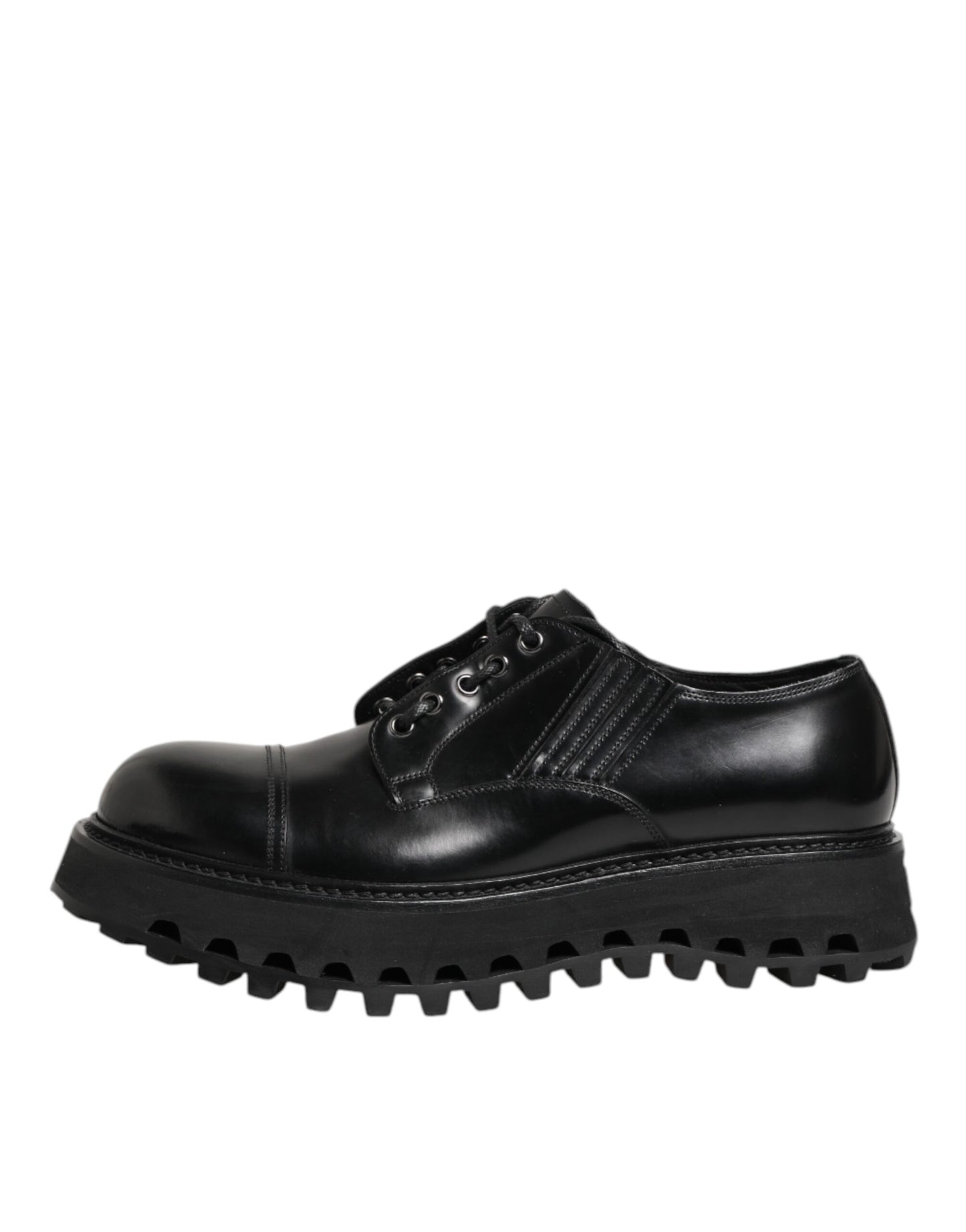 Dolce & Gabbana Lace Up Derby Leren Schoenen – Zwart