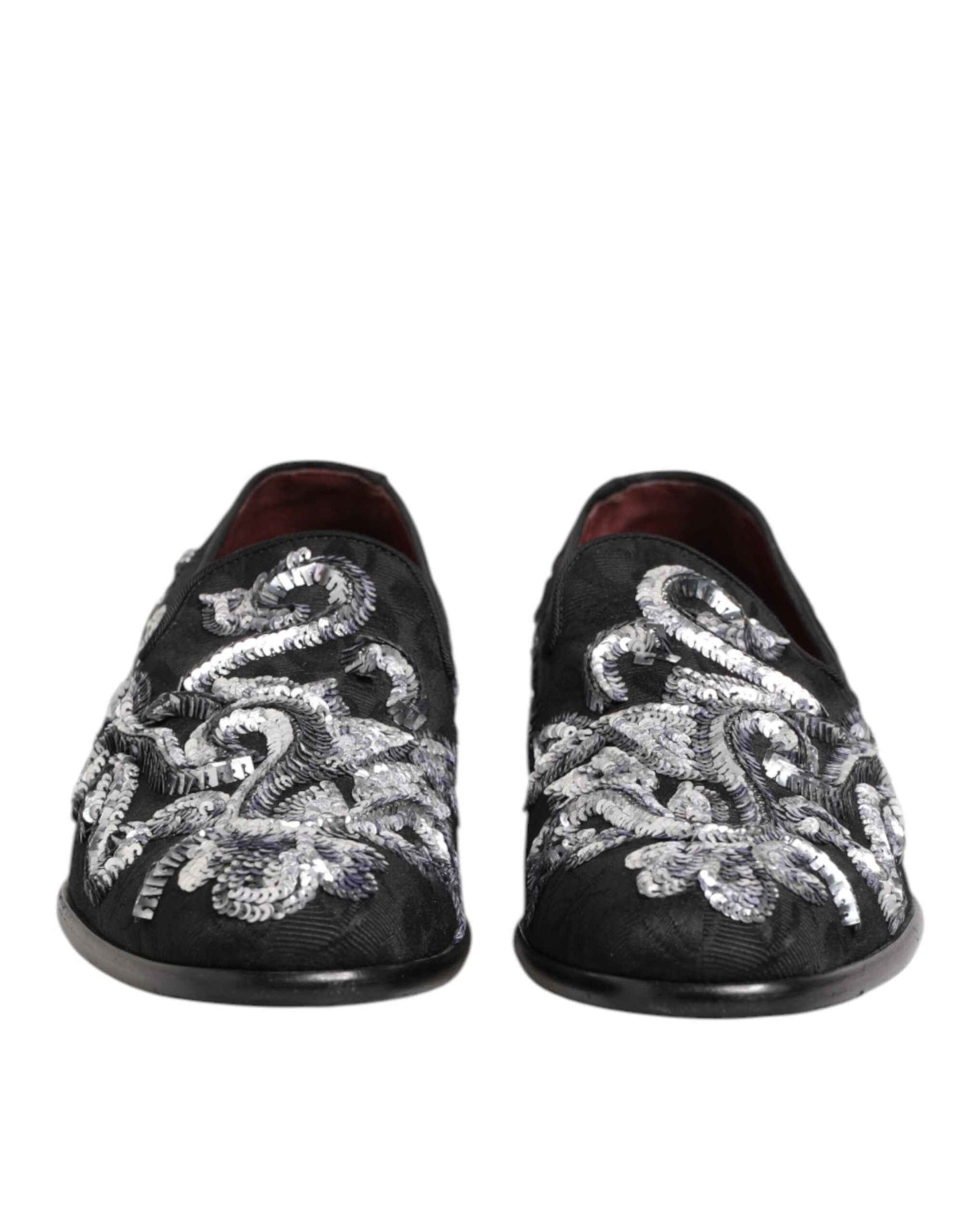 Dolce & Gabbana Glinsterende Loafers Zwart Zilver Heren