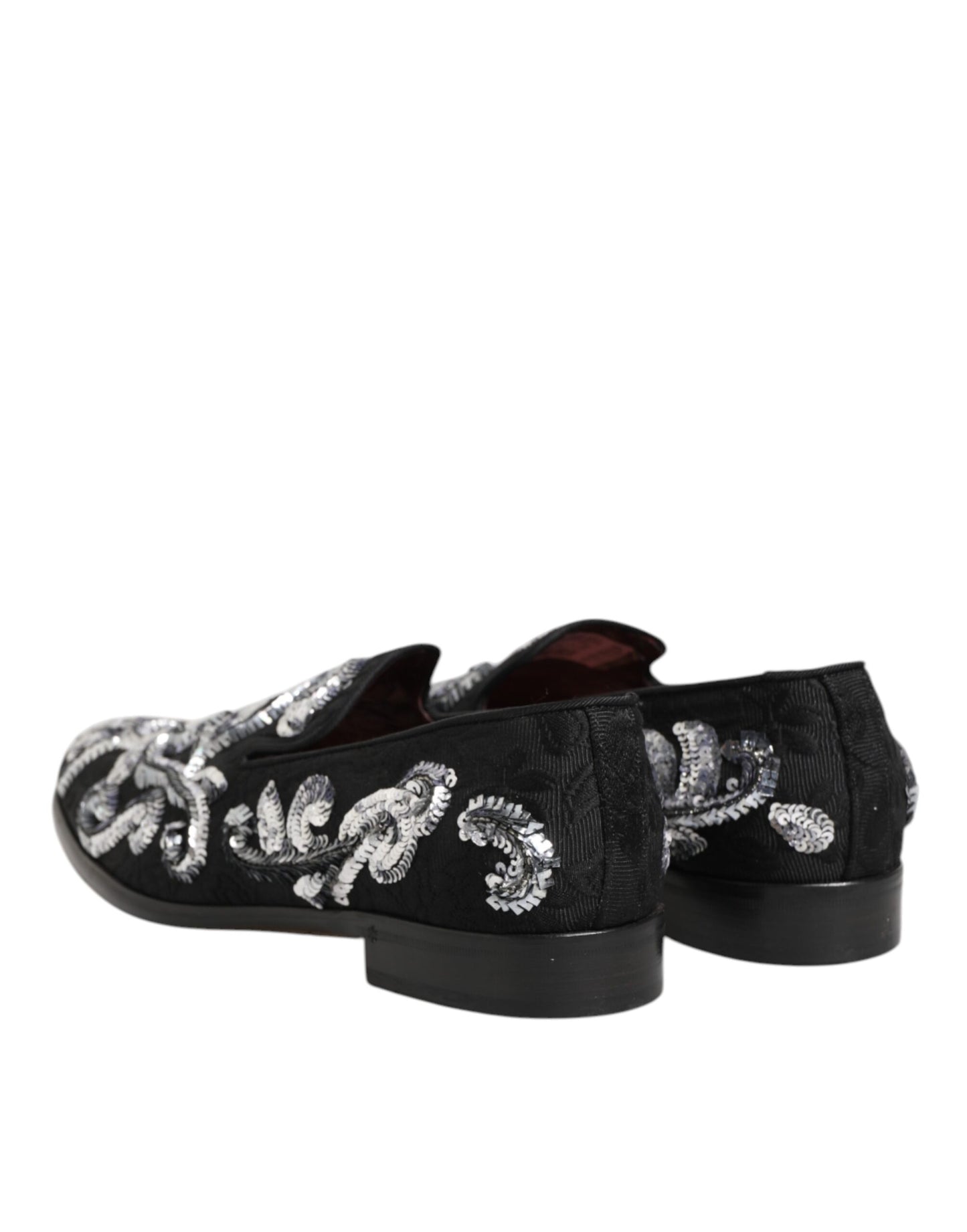 Dolce & Gabbana Glinsterende Loafers Zwart Zilver Heren