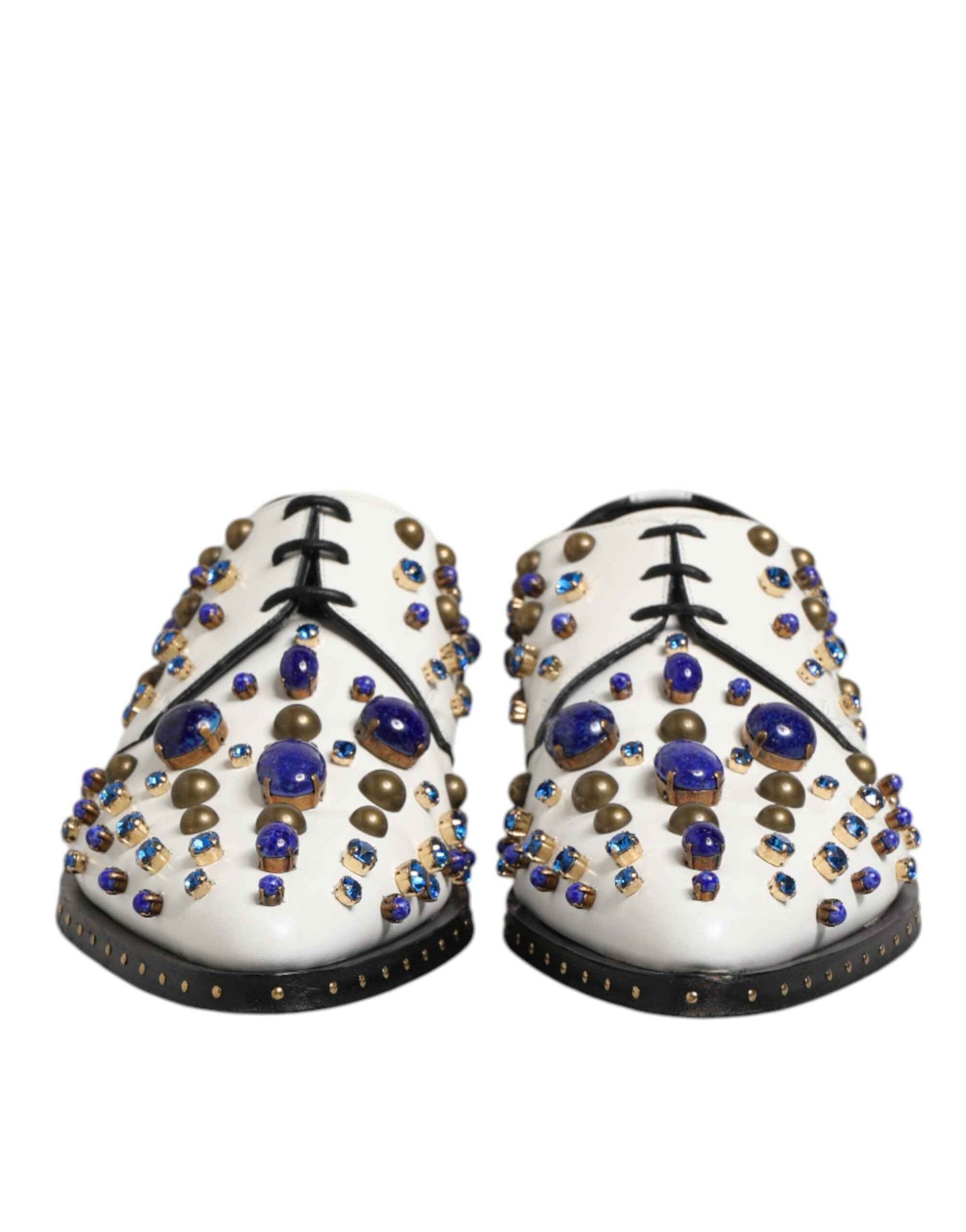 Dolce & Gabbana Witte Lederen Dress Shoes - Kristallen