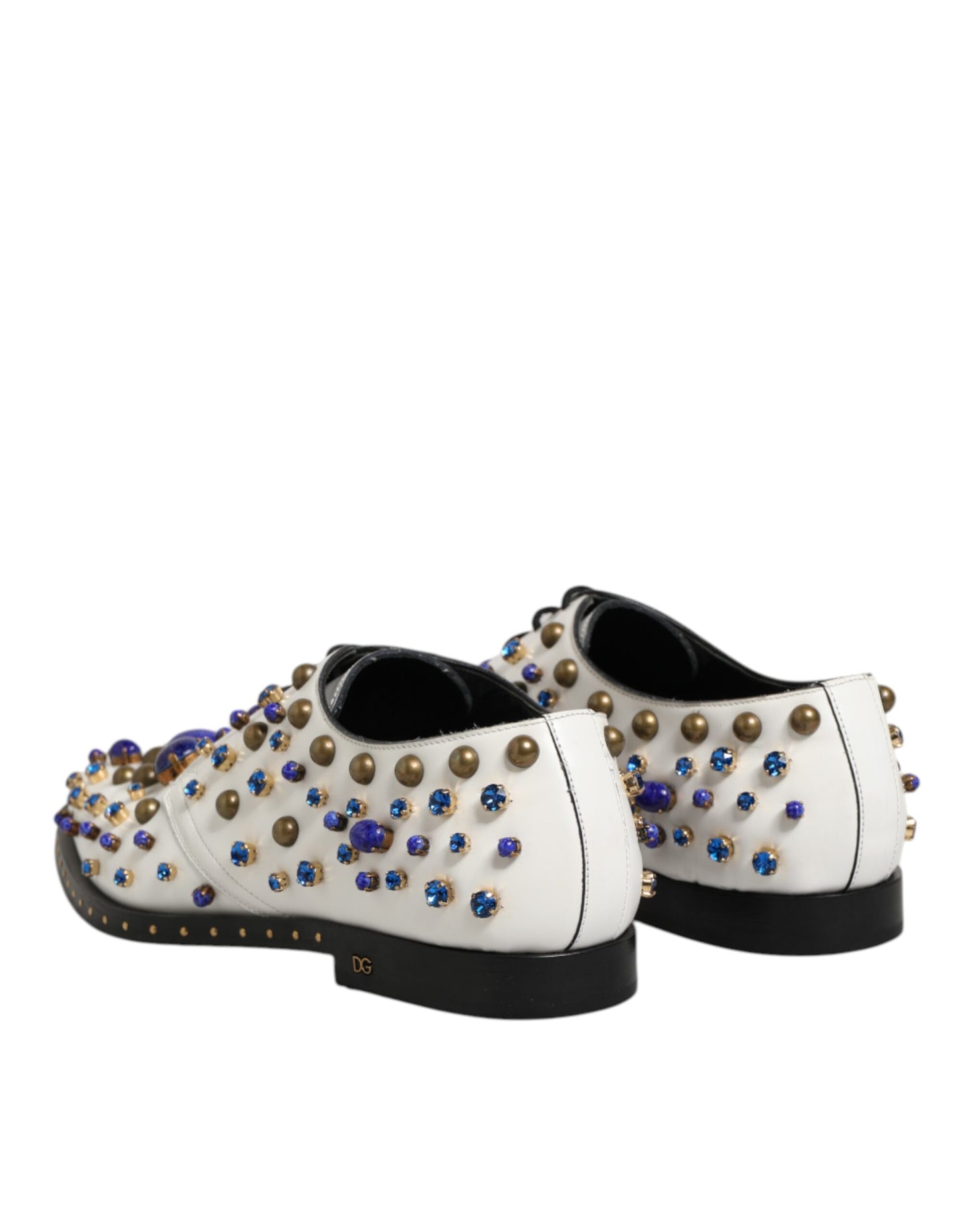 Dolce & Gabbana Witte Lederen Dress Shoes - Kristallen