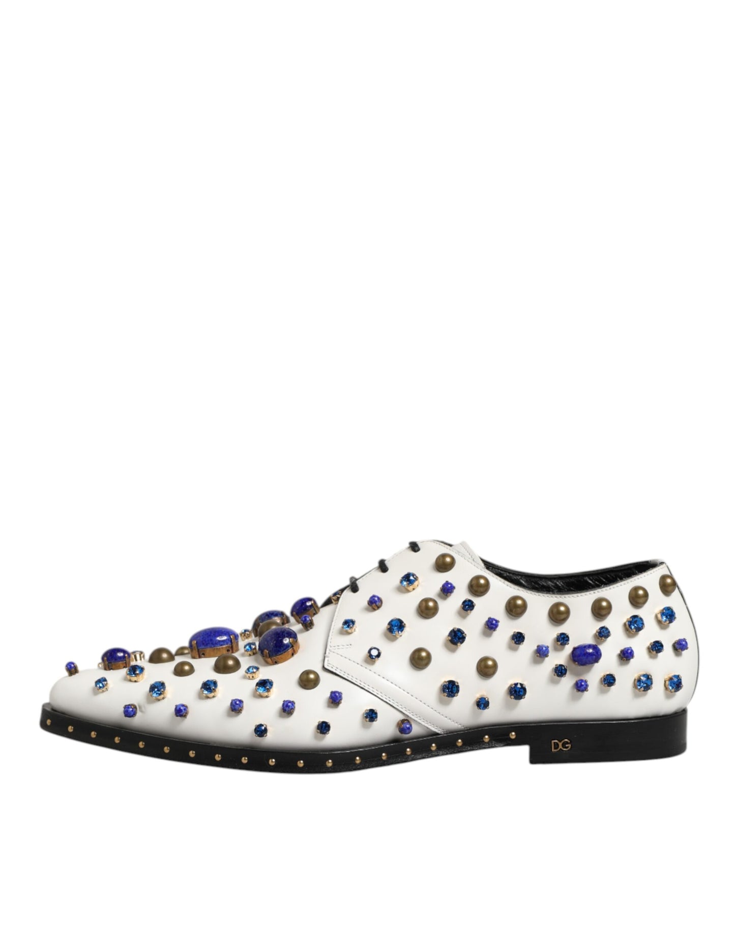 Dolce & Gabbana Witte Lederen Dress Shoes - Kristallen