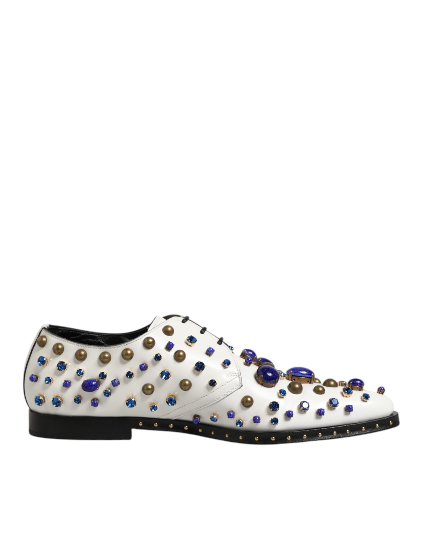 Dolce & Gabbana Witte Lederen Dress Shoes - Kristallen