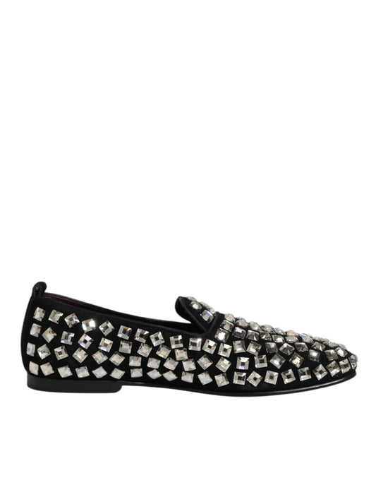 Loafers Dolce & Gabbana Suede Kristallen Heren – Zwart