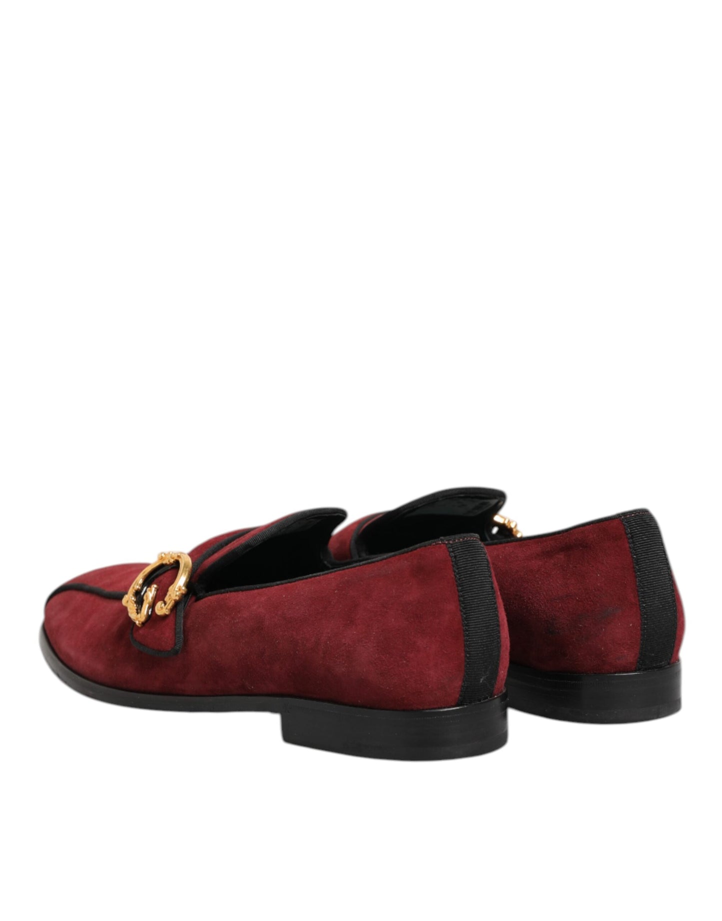 Dolce Gabbana Logo Loafers Suède Bordeaux Klassiek