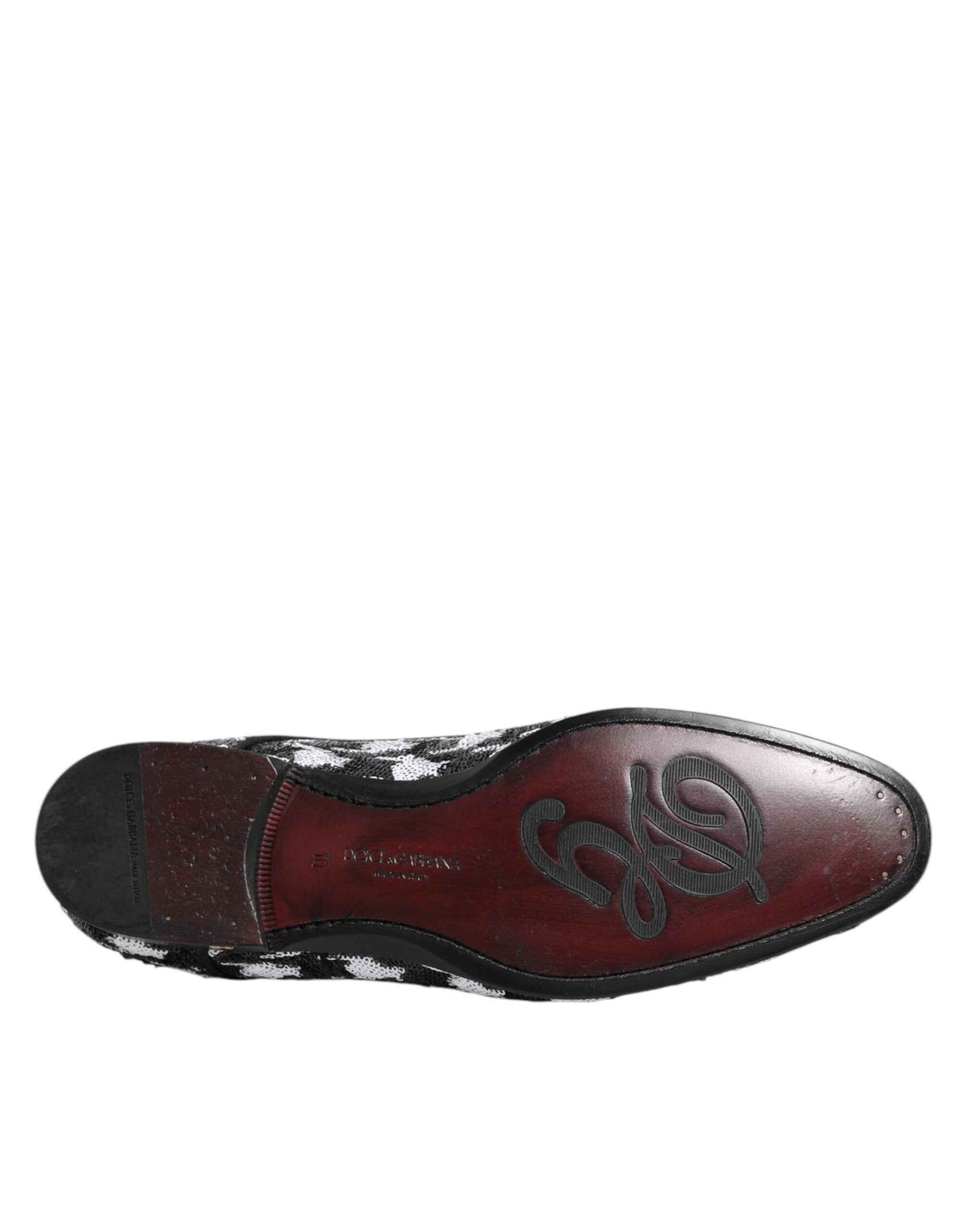 Dolce & Gabbana Dress Black White Sequined Lace Up Derby Shoes
